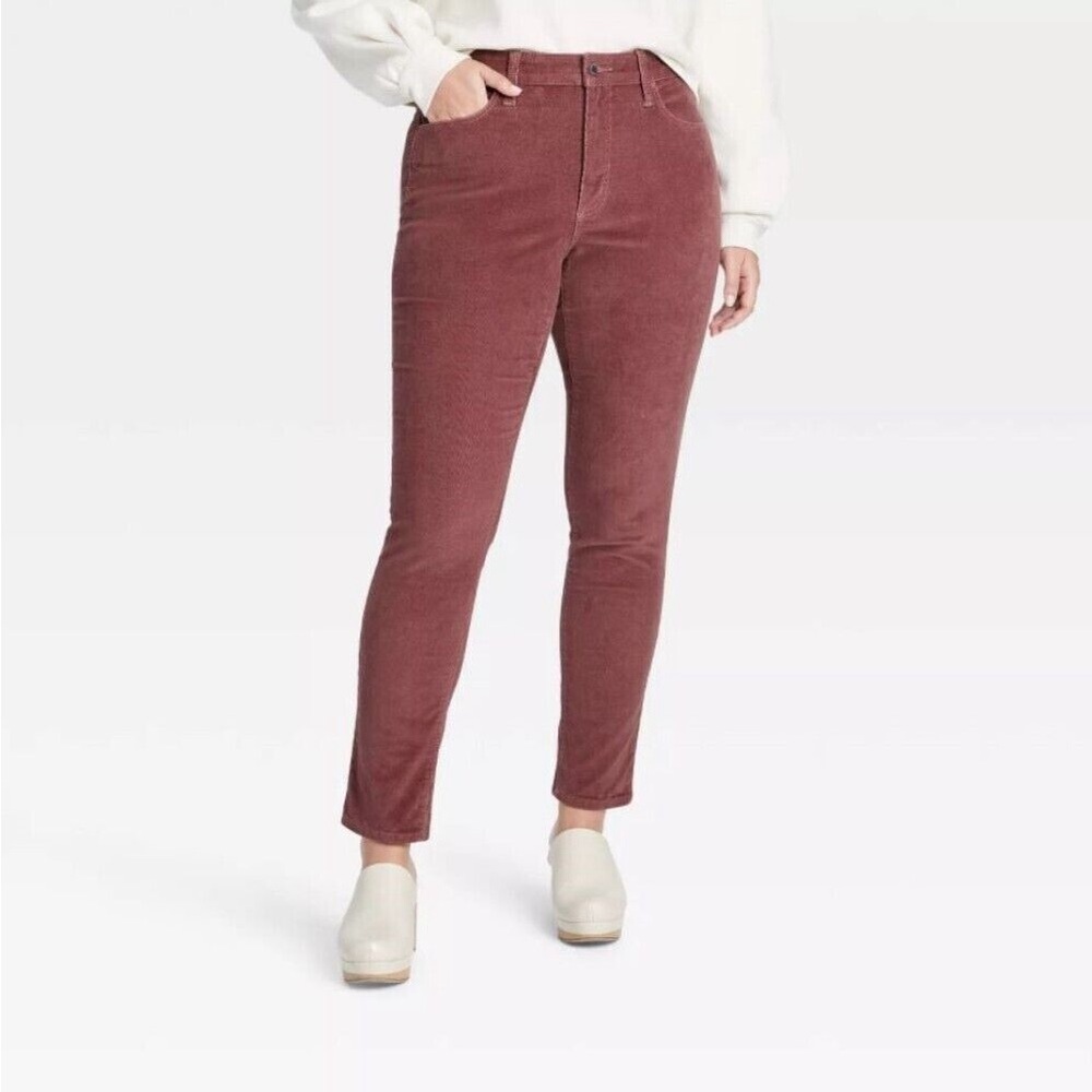 Universal Thread Women's Ankle Corduroy Skinny Jeans in Berry